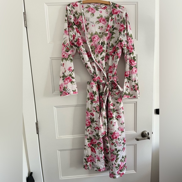 COLLECTIONS ETC. 100% Cotton Floral Nightgown w/ Matching Robe Size M - Picture 8 of 8